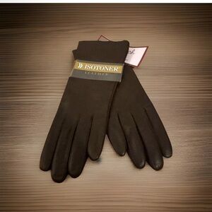 Isotoner Brown Leather Gloves size 7.5